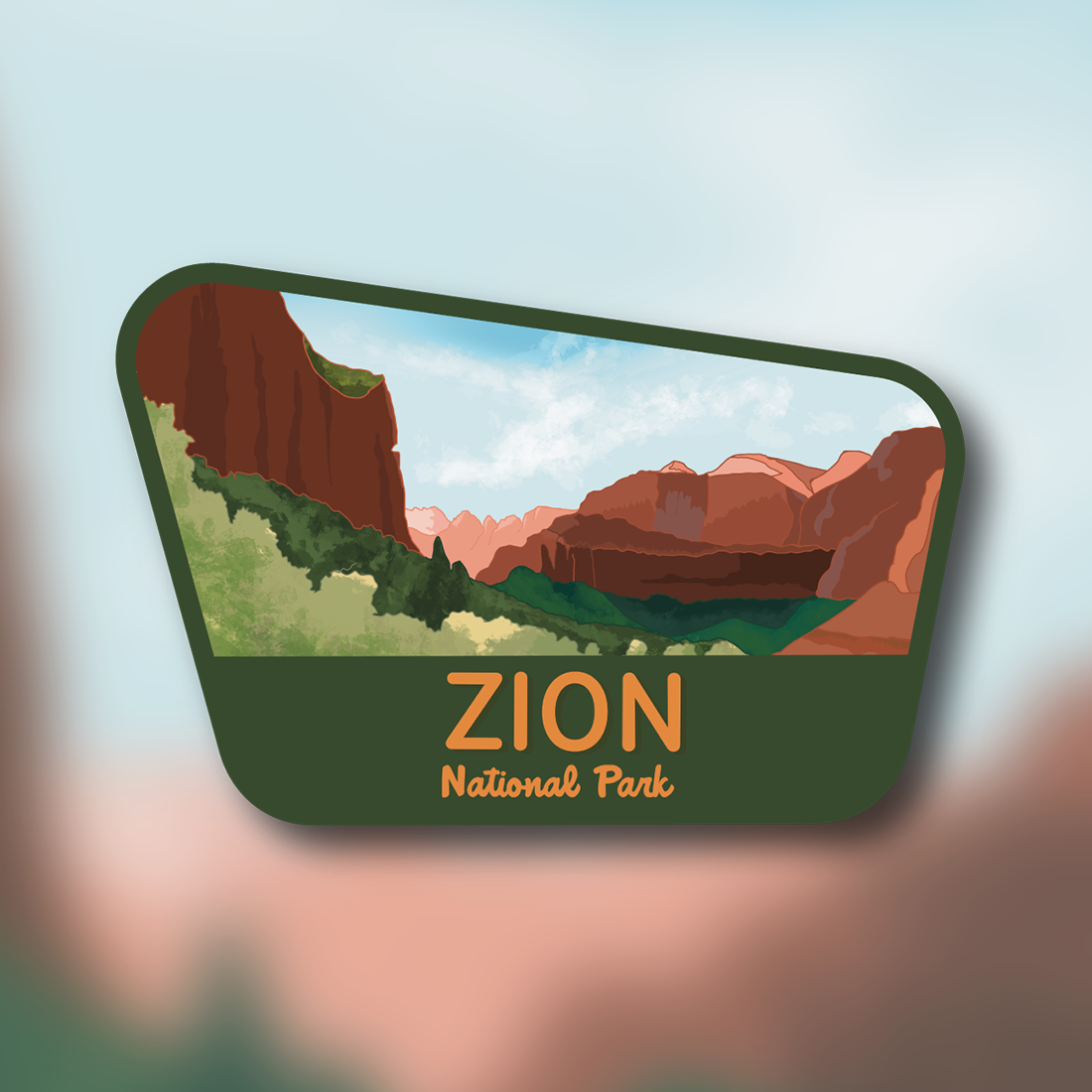 Zion National Park Vinyl Sticker